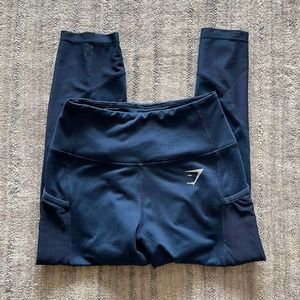 Gymshark Sleek Sculpture Blue High Waist Mesh Workout Leggings Size XS